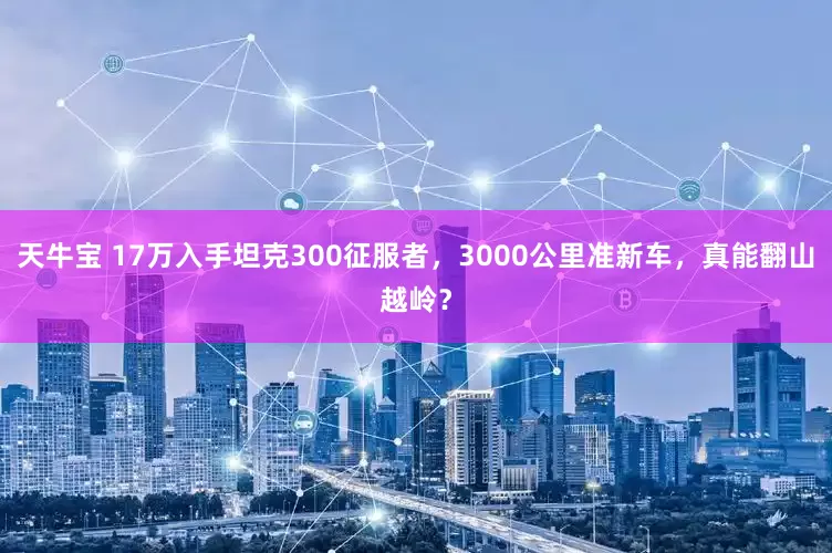 天牛宝 17万入手坦克300征服者，3000公里准新车，真能翻山越岭？